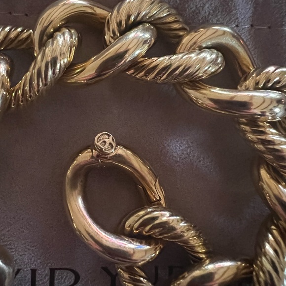 David Yurman 18K YG Jumbo Large Cable Curb Oval Link Bracelet 57 Grams!! Heavy - Picture 7 of 16